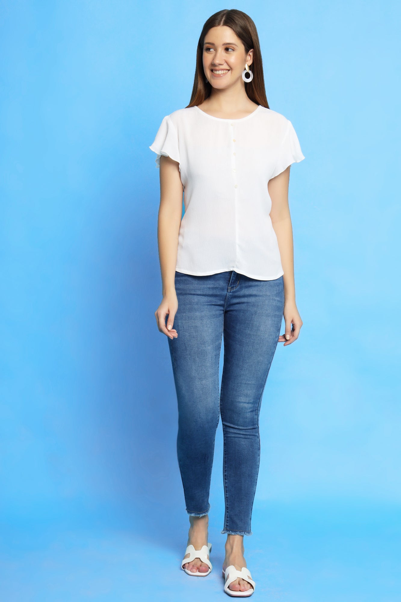 Short Sleeve White Top