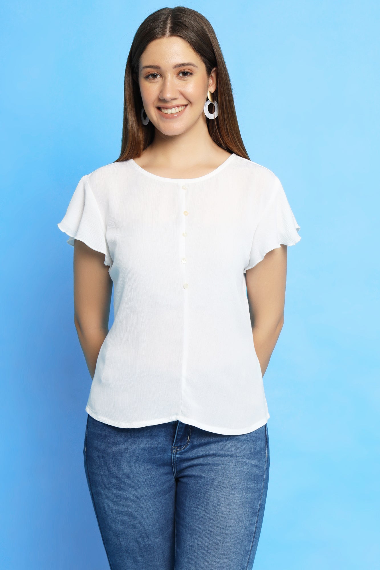 Short Sleeve White Top