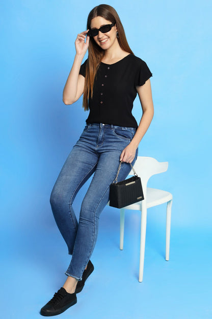 Short Sleeve Black Top