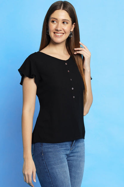 Short Sleeve Black Top