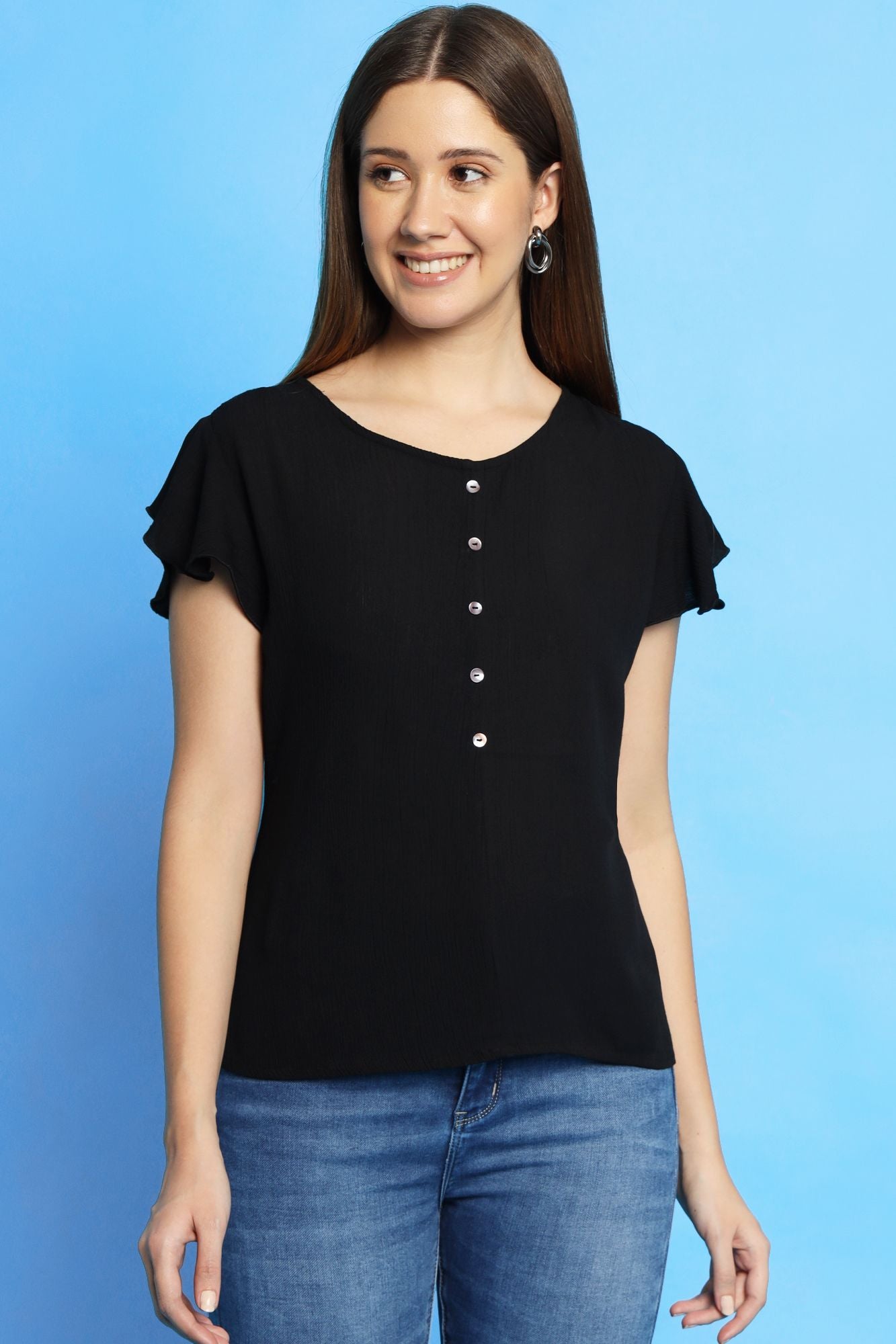 Short Sleeve Black Top