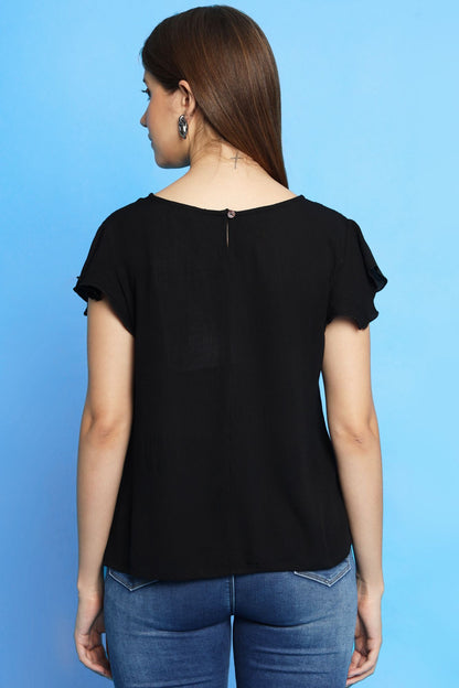 Short Sleeve Black Top