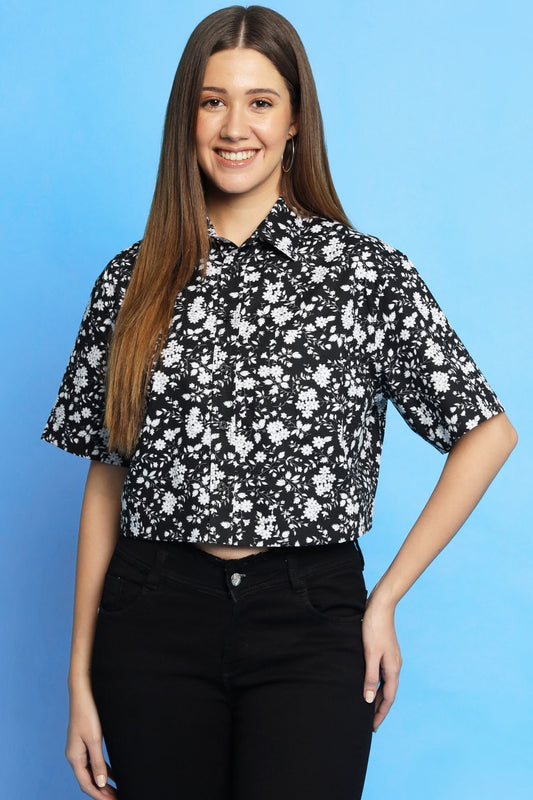 Ditsy Cropped Shirt