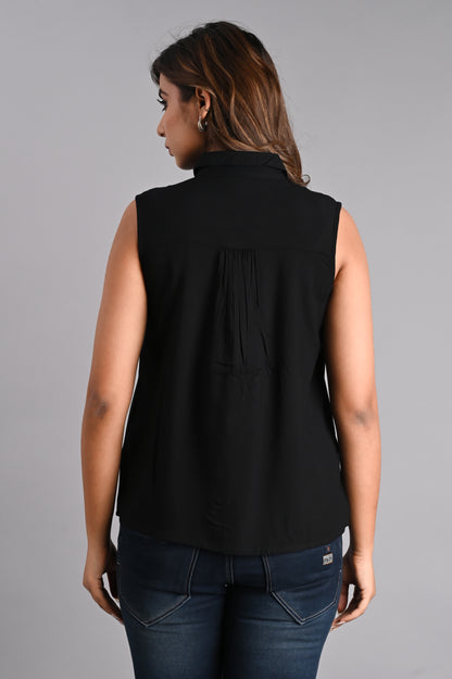 Black Sleeveless Shirt