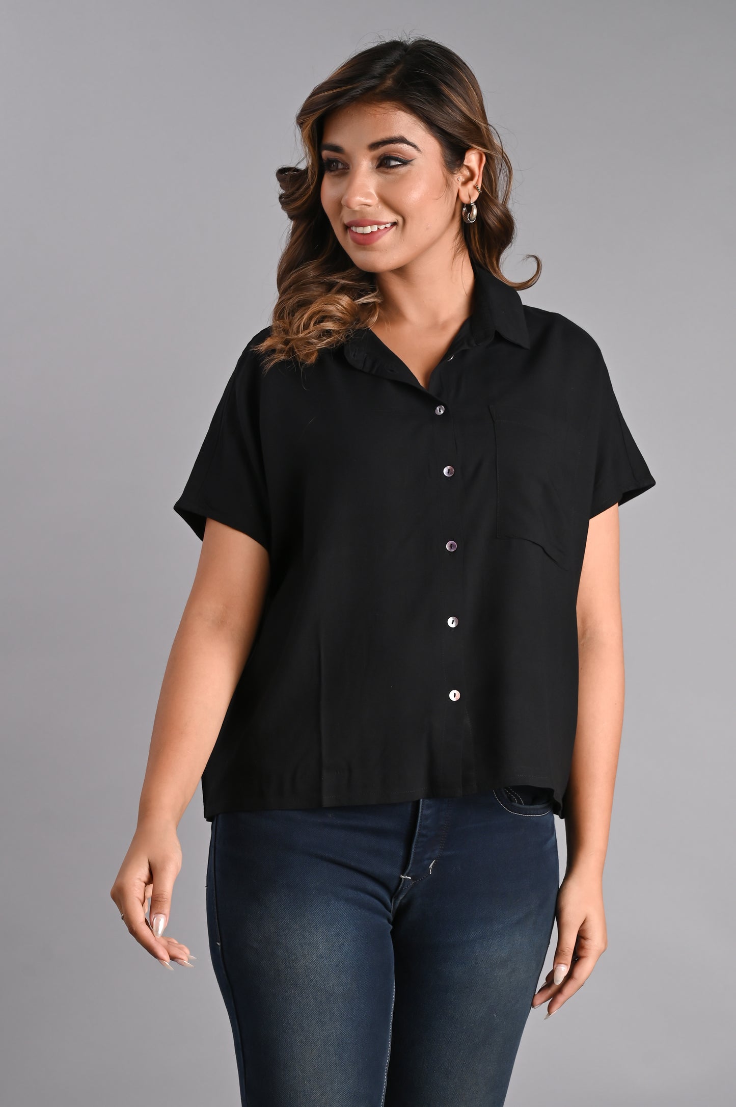 Boxy Fit Half Sleeves Shirt