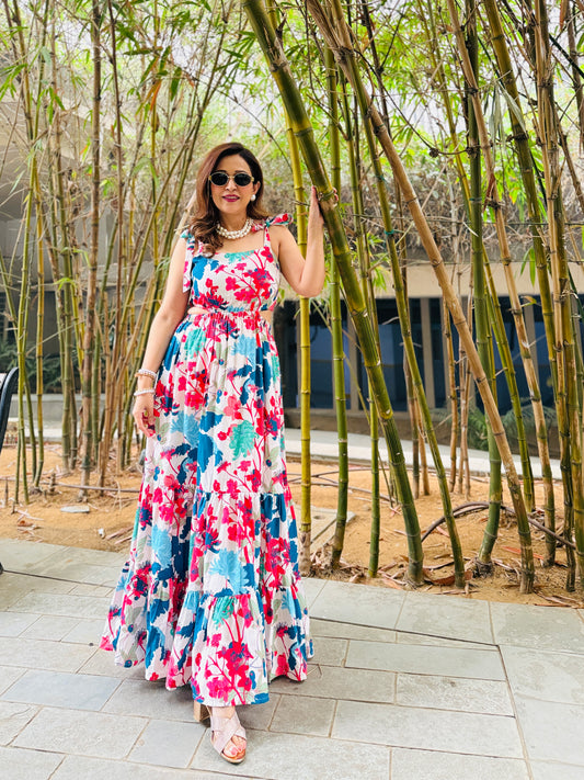 Petal Whispers Maxi Dress