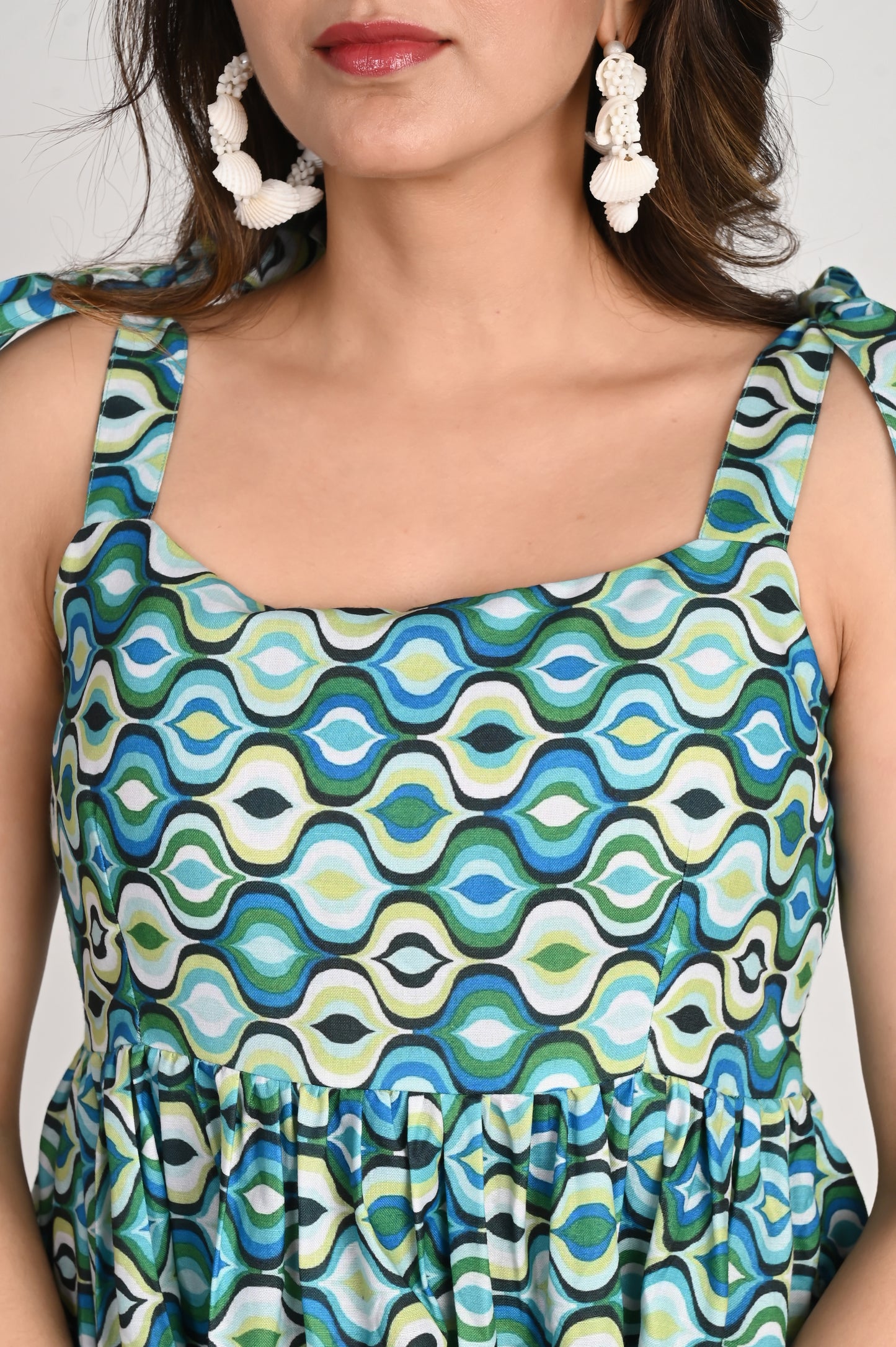 Geometric Green Allure Dress