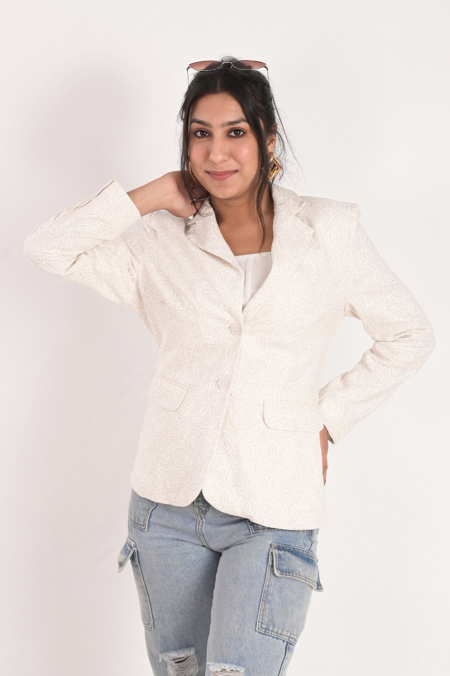 Paisley Whisper Off-White Blazer