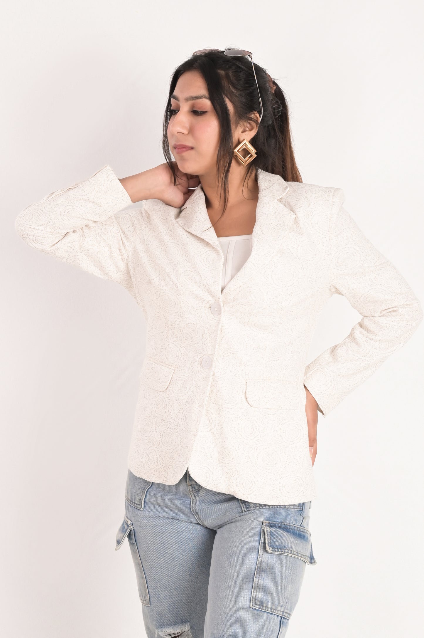 Paisley Whisper Off-White Blazer