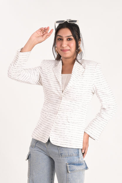 Nautical Stripe Elegance Blazer