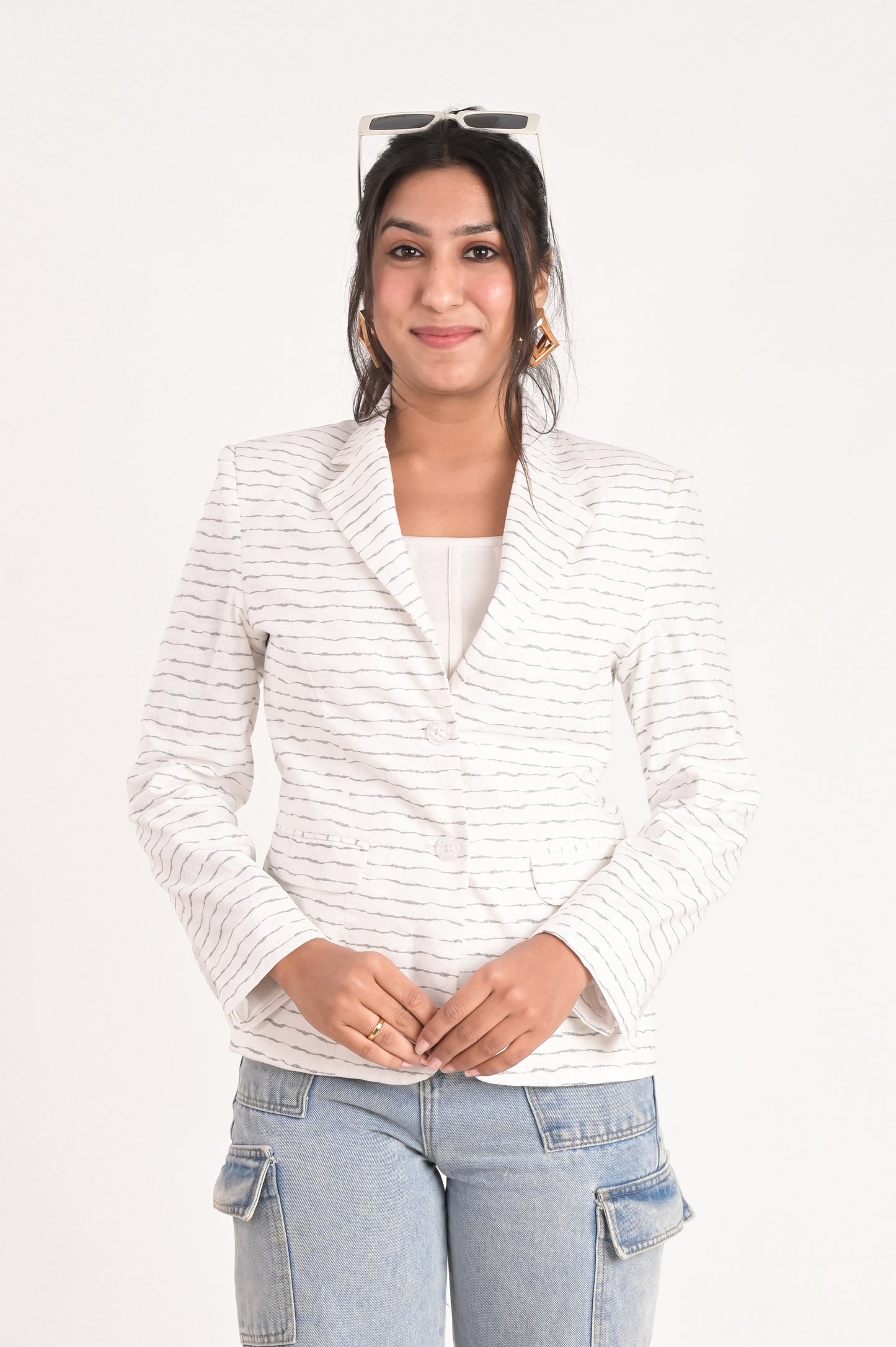 Nautical Stripe Elegance Blazer