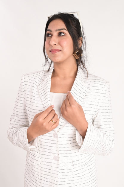 Nautical Stripe Elegance Blazer