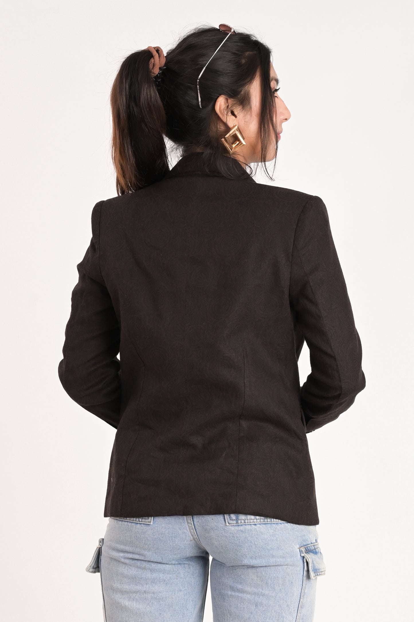 Coffee Paisley Charm Blazer