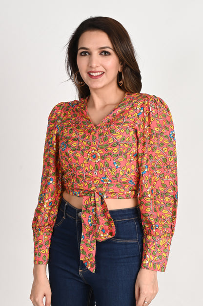 Paisley Print Crop Top