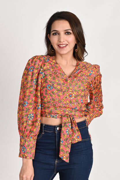 Paisley Print Crop Top