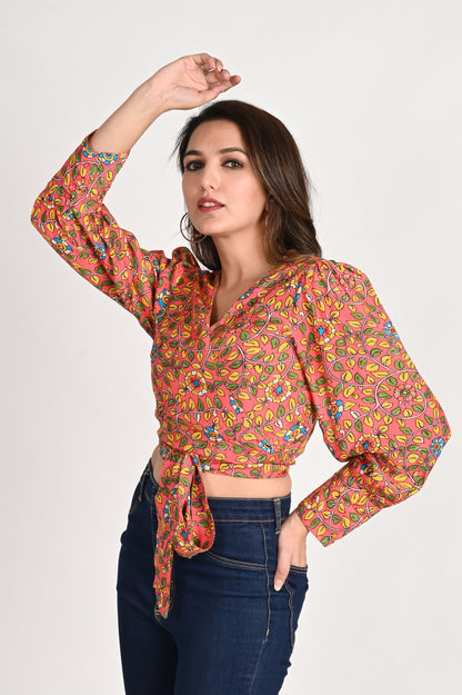 Paisley Print Crop Top