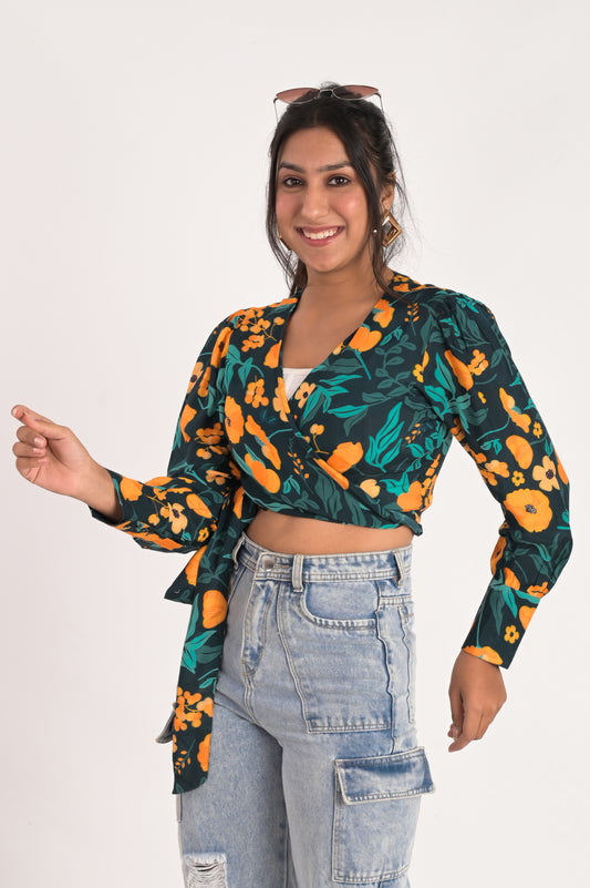 Teal Blue Crop Top
