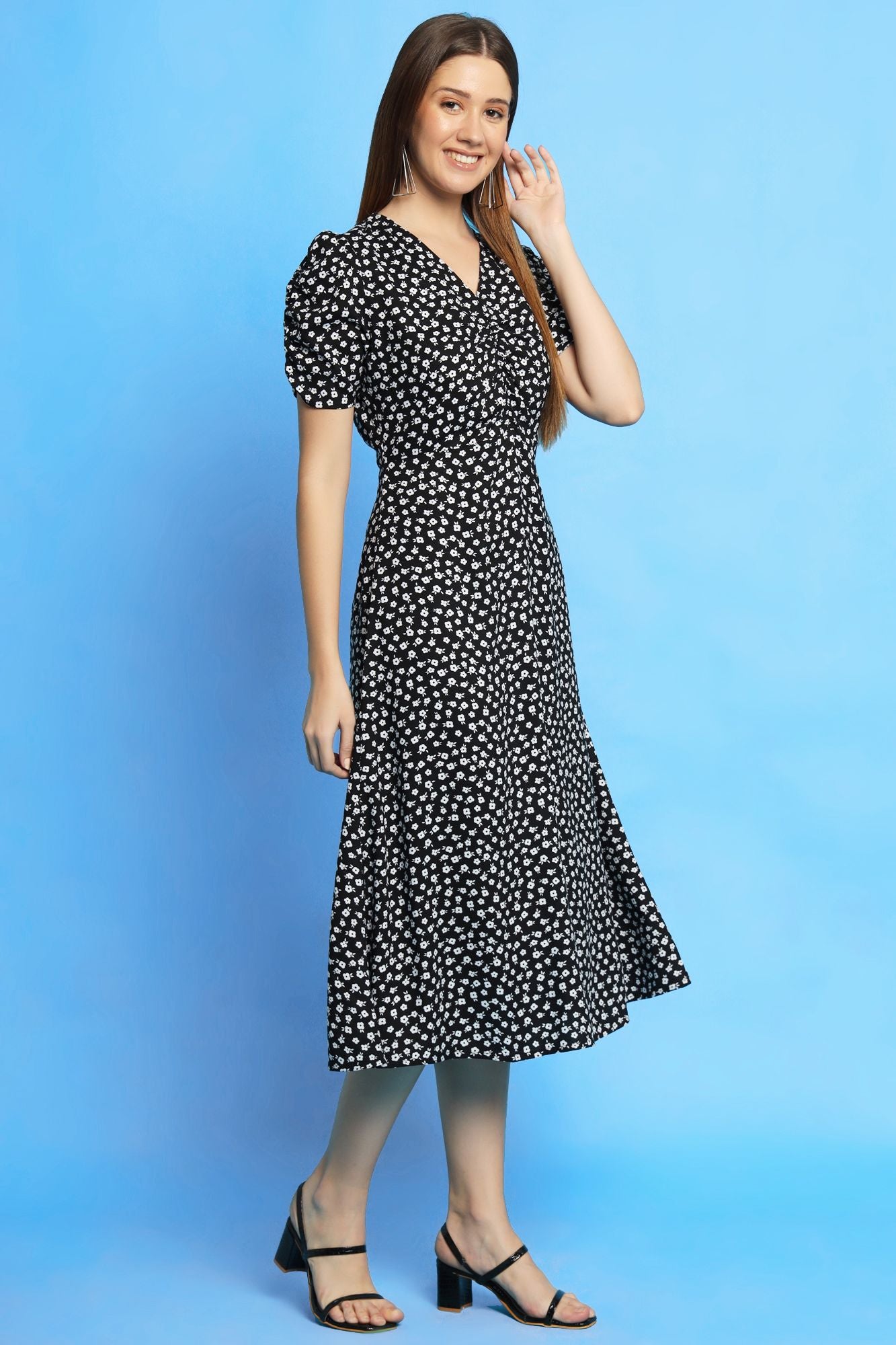 Ditsy Drama Midi Dress