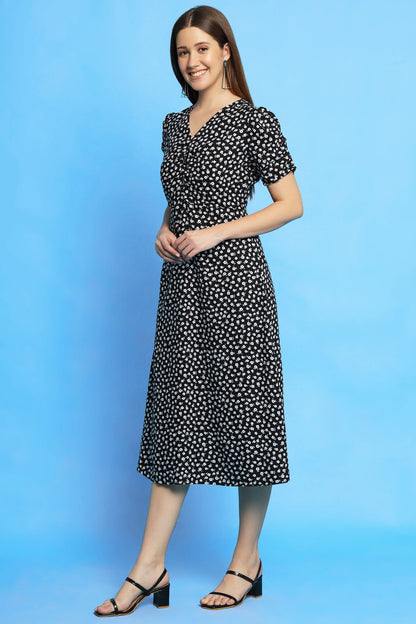 Ditsy Drama Midi Dress