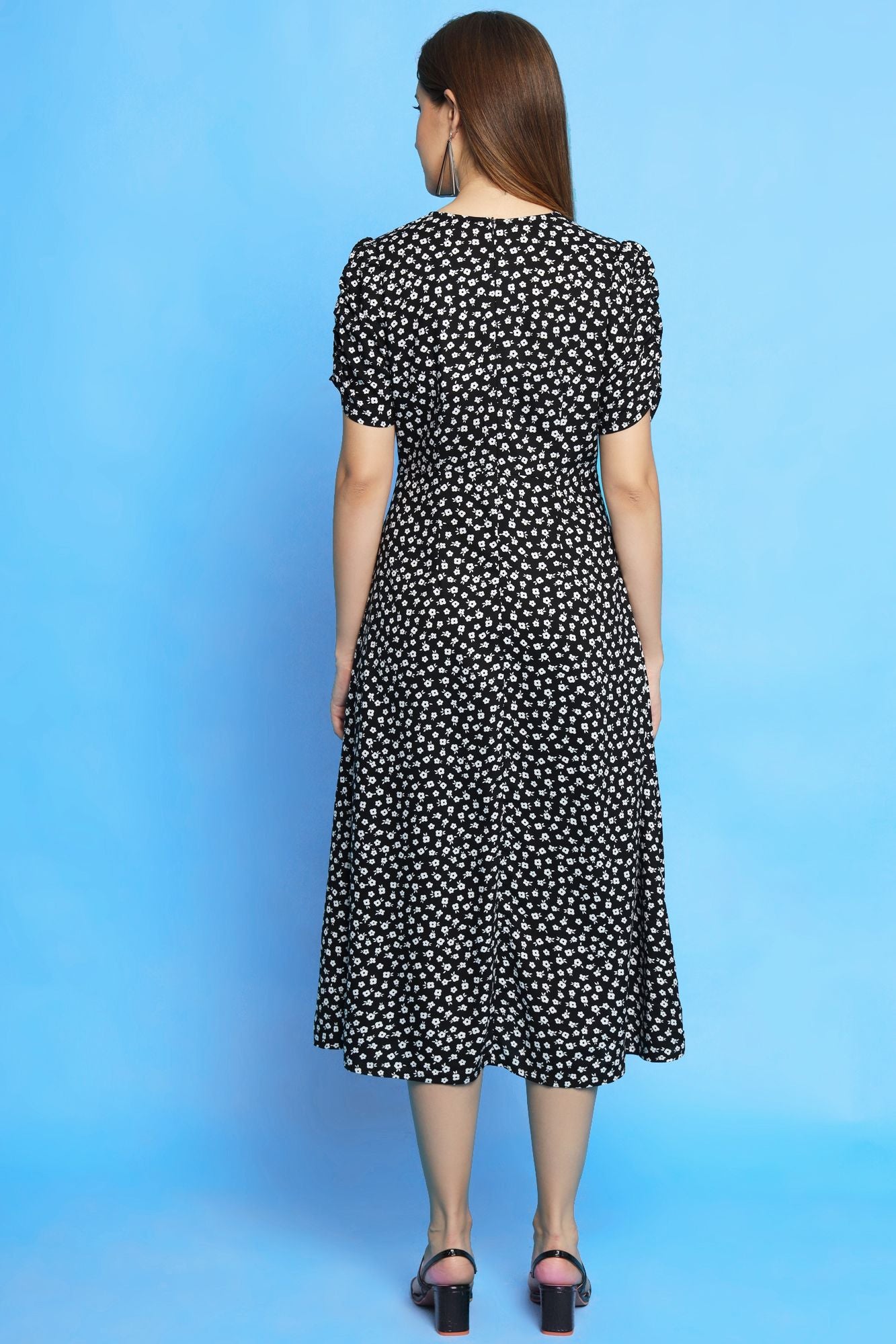 Ditsy Drama Midi Dress