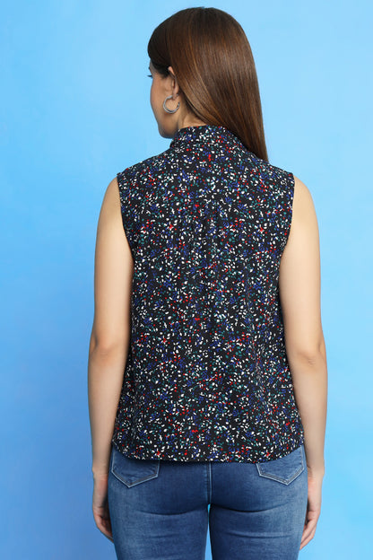 Navy Blue Sleeveless Shirt