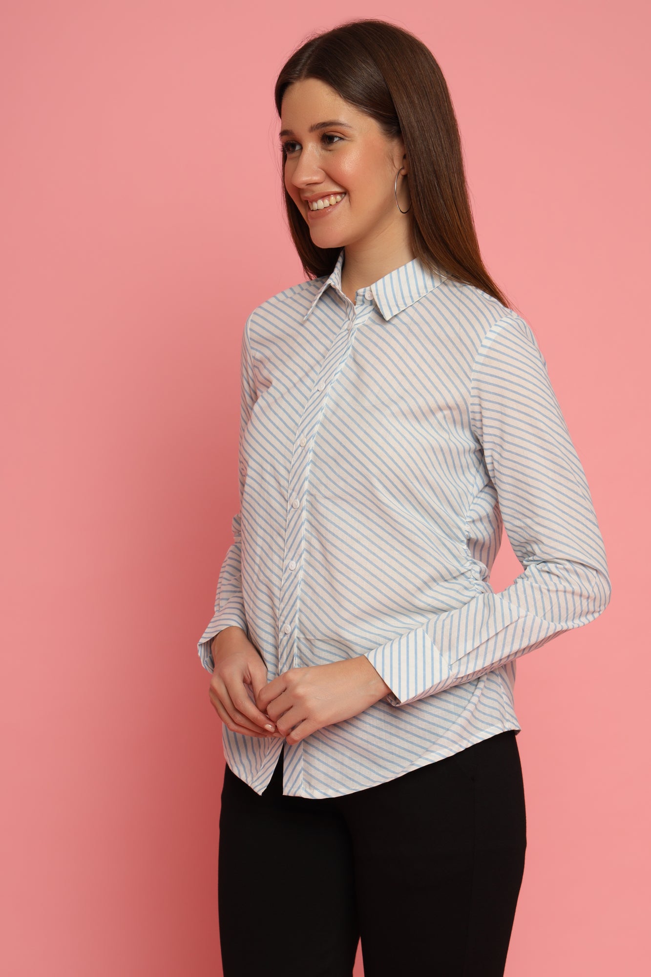 White Formal Shirt with stripes