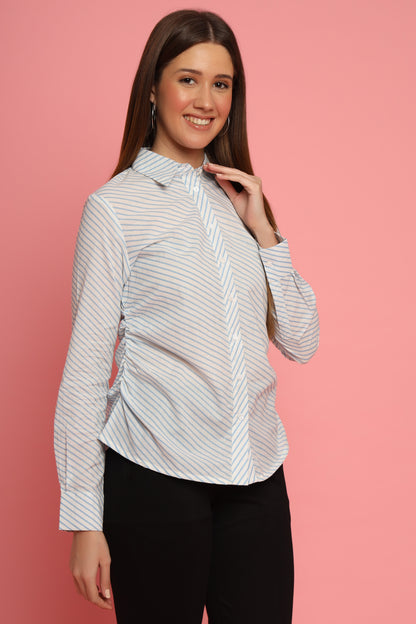 White Formal Shirt with stripes