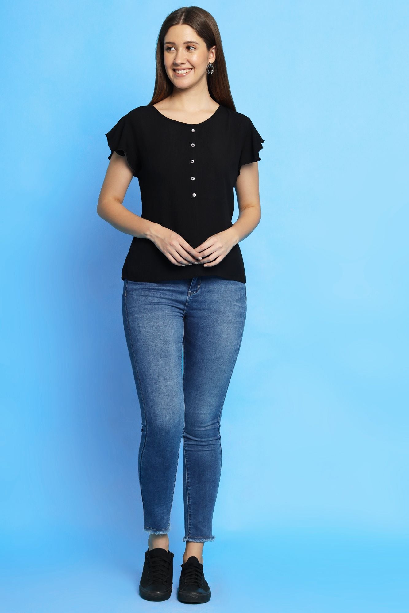 Short Sleeve Black Top