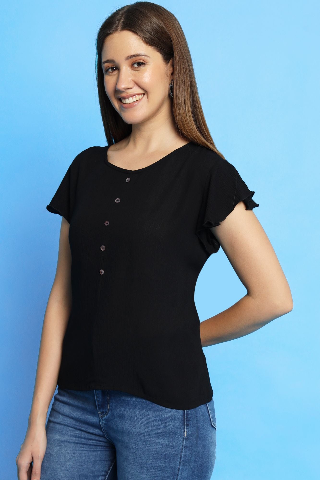 Short Sleeve Black Top