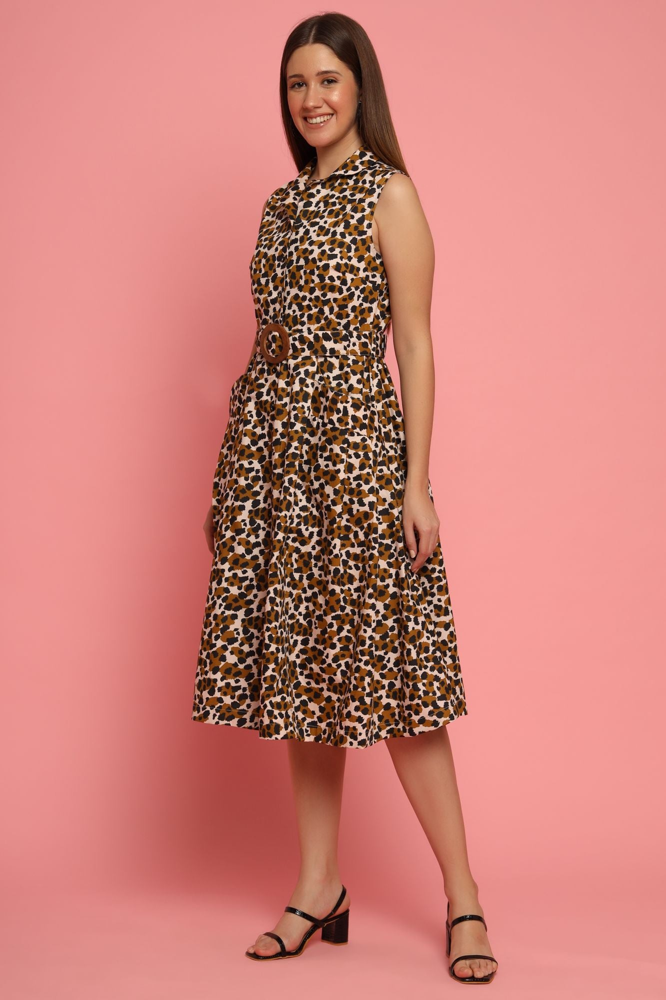 Leopard Print Midi Dress