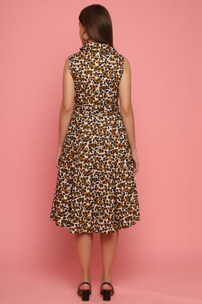 Leopard Print Midi Dress